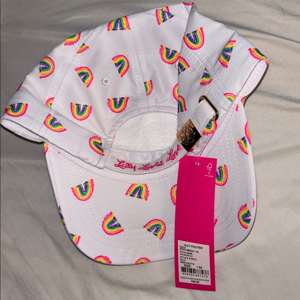 LILLY PULITZER RUN AROUND RAINBOW HAT PRIDE PALETTE NWT - Picture 2 of 4